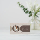 Elegant Minimal Holistic Celestial Moon Photo Luxe Visitekaartje (Staand voorkant)