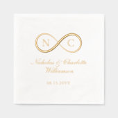 Elegant Minimal Infinity Love Monogram Wedding Folie Servetten (Voorkant)