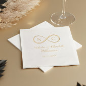 Elegant Minimal Infinity Love Monogram Wedding Folie Servetten