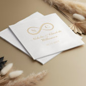 Elegant Minimal Infinity Love Monogram Wedding Folie Servetten