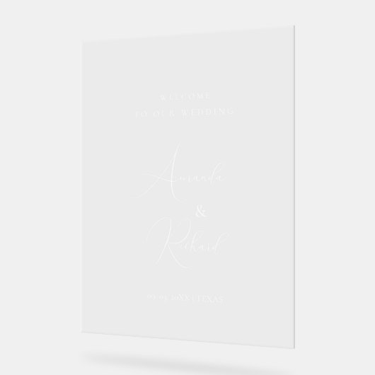 Elegant Minimal kalligrafie Trouw Welkom Bord  (Hoek)