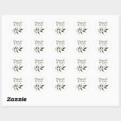 Elegant Minimal laat Lijst groene olijfnamen Ronde Sticker (Vel)