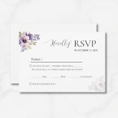 Elegant Minimal Lavender Floral Wedding RSVP