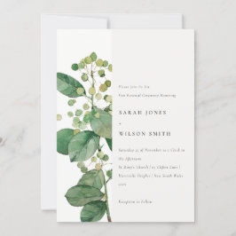 Elegant Minimal Leafy Foliage Greenery Vow Renewal Kaart