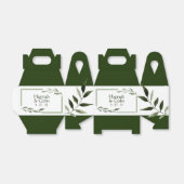 Elegant Minimal Leaves Lijst Green Olive Hunter Bedankdoosjes (Uitgevouwen)