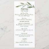 Elegant Minimal Leaves Lijst Green Olive Hunter Menu (Voorkant)