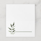 Elegant Minimal Leaves Lijst Green Olive Hunter Plaatskaartje (Buitenkant ongevouwen)