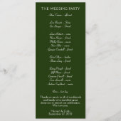 Elegant Minimal Leaves Lijst Green Olive Hunter Programmakaart (Achterkant)