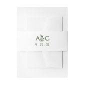 Elegant Minimal Leaves Lijst Green Olive Hunter Uitnodigingen Wikkel (Voorkant Voorbeeld)