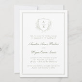 Elegant Minimal Leaves Wedding Kaart (Voorkant)