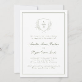 Elegant Minimal Leaves Wedding Kaart
