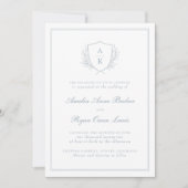 Elegant Minimal Leaves Wedding Uitnodiging (Voorkant)