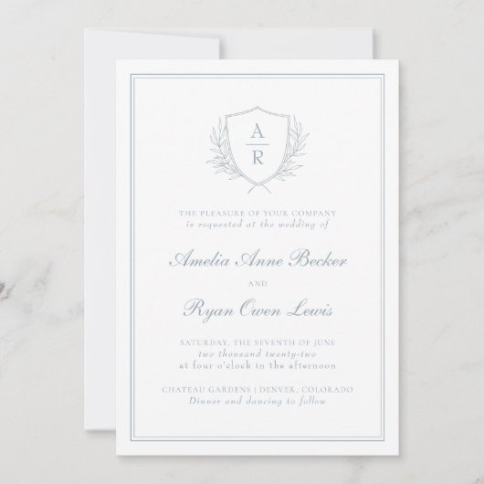 Elegant Minimal Leaves Wedding Uitnodiging (Voorkant)