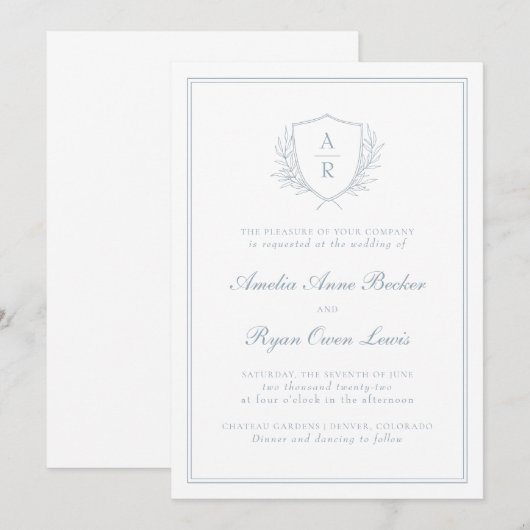 Elegant Minimal Leaves Wedding Uitnodiging (Voorkant / Achterkant)