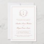 Elegant Minimal Leaves Wedding Uitnodiging (Voorkant)