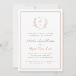 Elegant Minimal Leaves Wedding Uitnodiging