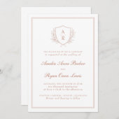 Elegant Minimal Leaves Wedding Uitnodiging (Voorkant / Achterkant)