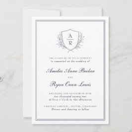Elegant Minimal Leaves Wedding Uitnodiging