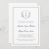 Elegant Minimal Leaves Wedding Uitnodiging (Voorkant / Achterkant)