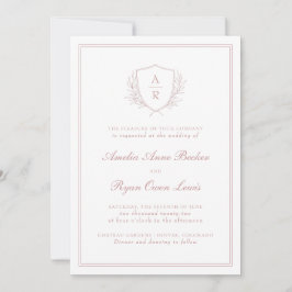 Elegant Minimal Leaves Wedding Uitnodiging