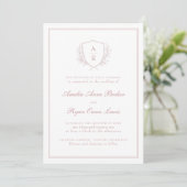 Elegant Minimal Leaves Wedding Uitnodiging (Staand voorkant)