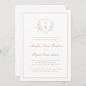 Elegant Minimal Leaves Wedding Uitnodiging (Voorkant / Achterkant)