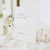 Elegant Minimal Love is Sweet Wedding Reclamebord Met Voetstuk