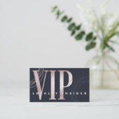 Elegant Minimal Luxury Navy Roos Gold Abstract VIP Klantenkaartje (Staand voorkant)