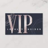 Elegant Minimal Luxury Navy Roos Gold Abstract VIP Klantenkaartje (Voorkant)