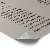 Elegant Minimal Magnolia Wedding Seding Chart Poster (Hoek)