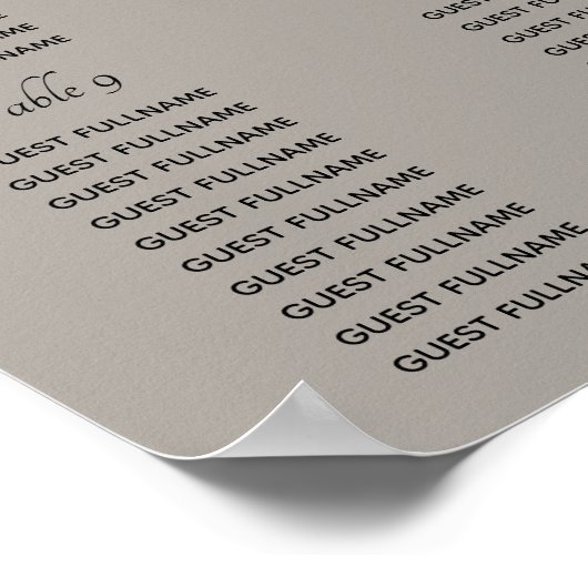 Elegant Minimal Magnolia Wedding Seding Chart Poster (Hoek)