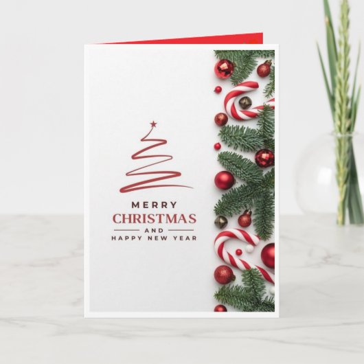 Elegant Minimal Merry Christmas Card Feestdagen Kaart (Voorkant)