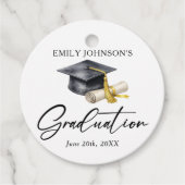 Elegant Minimal Minimalist Graduation Bedankjes Labels (Voorkant)