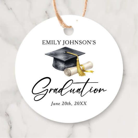 Elegant Minimal Minimalist Graduation Bedankjes Labels