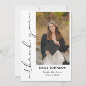 Elegant Minimal Minimalist Graduation Bedankkaart (Voorkant)