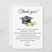 Elegant Minimal Minimalist Graduation Bedankkaart (Voorkant)
