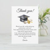 Elegant Minimal Minimalist Graduation Bedankkaart (Staand voorkant)