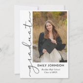 Elegant Minimal Minimalist Graduation Invitation Kaart (Voorkant)