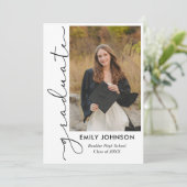 Elegant Minimal Minimalist Graduation Invitation Kaart (Staand voorkant)