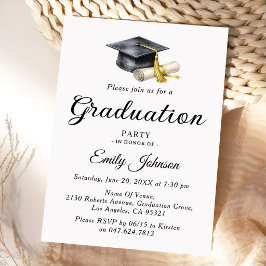 Elegant Minimal Minimalist Graduation Kaart