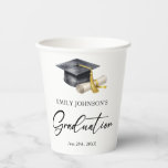 Elegant Minimal Minimalist Graduation Papieren Bekers<br><div class="desc">Elegant Minimal Minimalist Graduation Paper Cups</div>