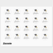 Elegant Minimal Minimalist Graduation Ronde Sticker (Vel)