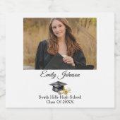 Elegant Minimal Minimalist Graduation Sparkling Wijnetiket (Enkel label)