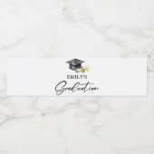 Elegant Minimal Minimalist Graduation Waterfles Etiket (Enkel label)