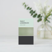 ELEGANT MINIMAL MINT GROEN METALLIC BLACK STRIPS VISITEKAARTJE (Staand voorkant)