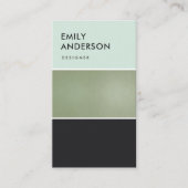 ELEGANT MINIMAL MINT GROEN METALLIC BLACK STRIPS VISITEKAARTJE (Voorkant)