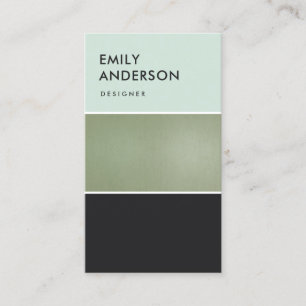 ELEGANT MINIMAL MINT GROEN METALLIC BLACK STRIPS VISITEKAARTJE