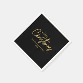 Elegant Minimal Modern Goud Zwart Kerstmis Servet (Hoek)