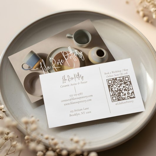 Elegant Minimal Modern hand Made Pottery Photo Visitekaartje