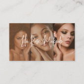 Elegant Minimal Modern Makeup Artist Photo Collage Visitekaartje (Voorkant)